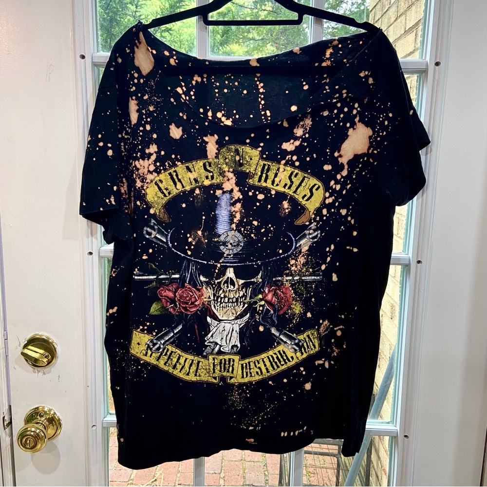 Guns N Roses Bleached Ripped Band Tee